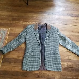 Vintage Liz Sport Wool blazer with leather trim